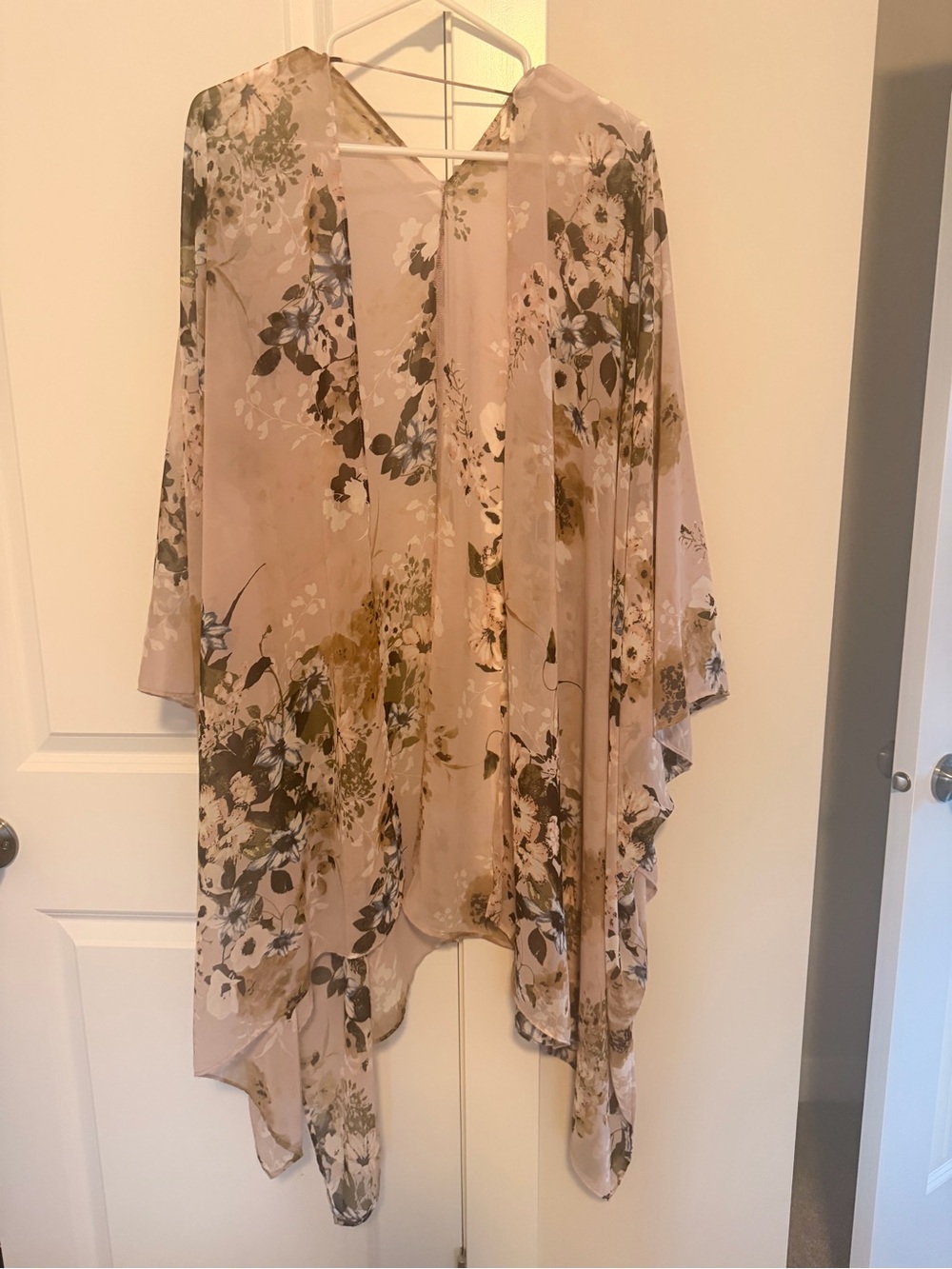 Pinkblush Sheer Floral Kimono in Blush and Olive